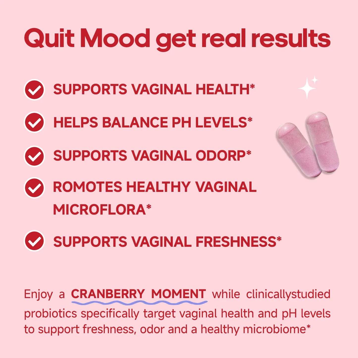 Quitmood Queen Women’s V Probiotics – pH Balance, Odor & Yeast Support