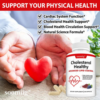 Cholesterol Supplements, Red Yeast Rice & Grape Seed Extract, Supports Heart Health, Cholesterol Balance, Skin & Eye Wellness
