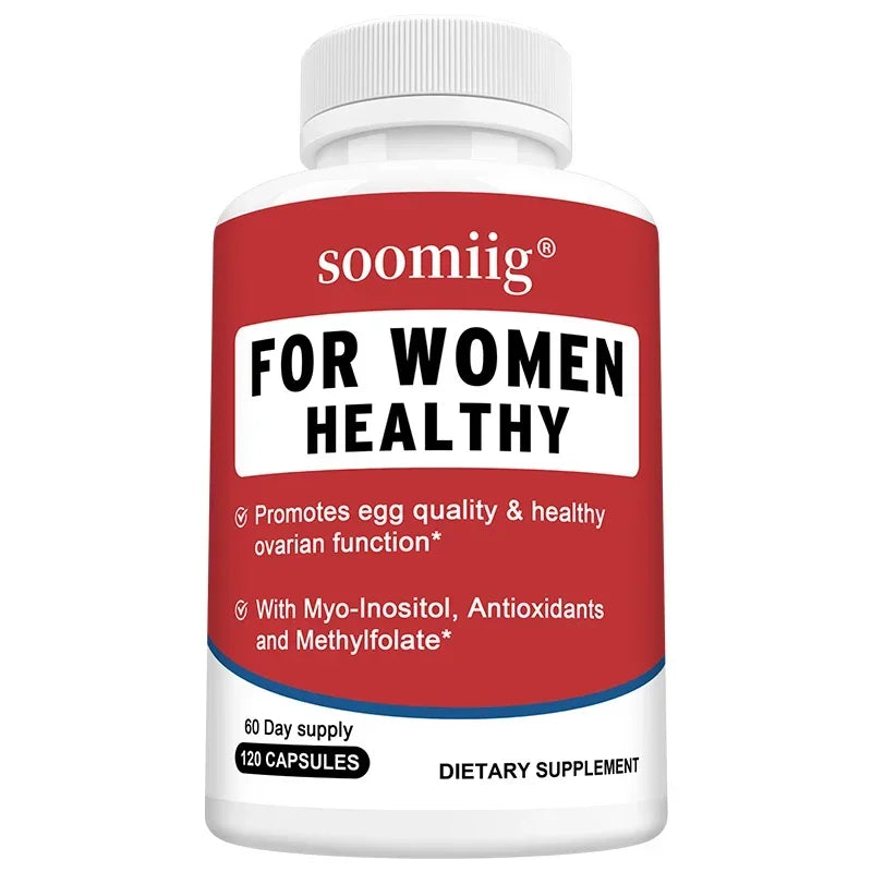 Women's Myo-Inositol Capsules with Folate & Vitamin E, Supports Hormonal Balance