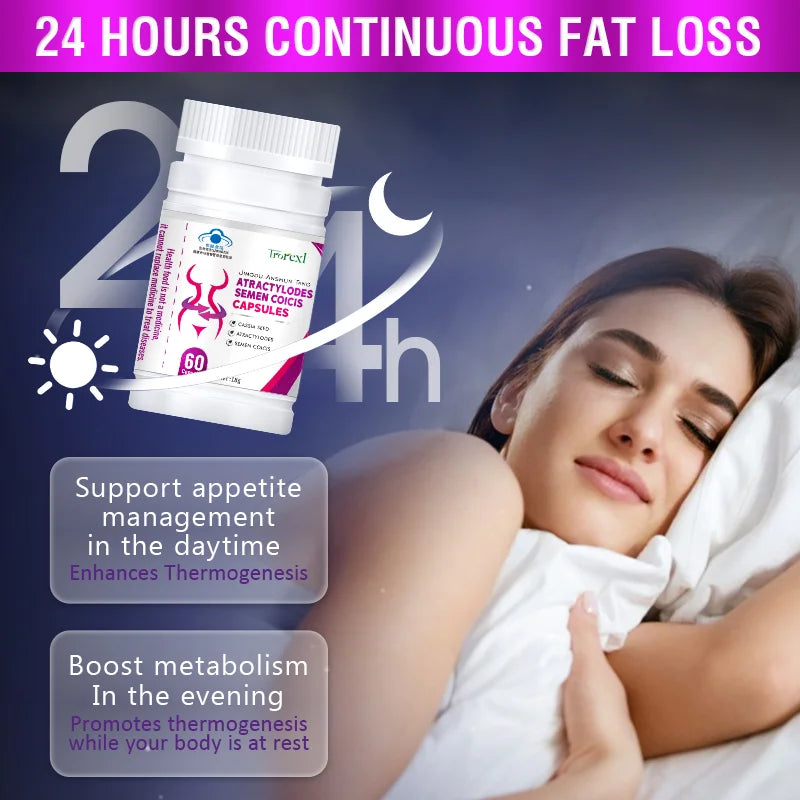 Cassia & Coix Seed Weight Loss Pills – Detox, Metabolism & Fat Support, 100% Herbal & Vegan