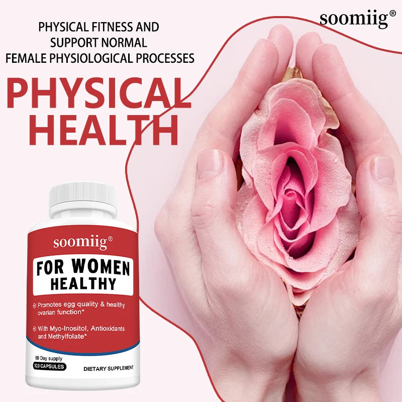 Women's Myo-Inositol Capsules with Folate & Vitamin E, Supports Hormonal Balance