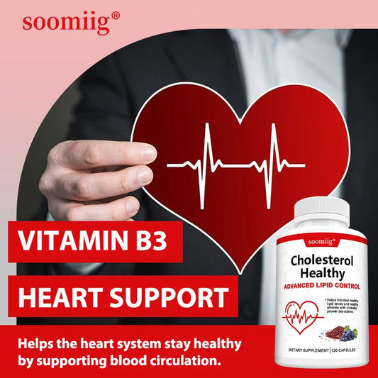 Cholesterol Supplements, Red Yeast Rice & Grape Seed Extract, Supports Heart Health, Cholesterol Balance, Skin & Eye Wellness