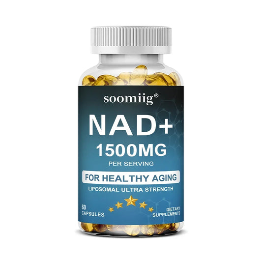 NAD+ 1500mg + Trans-Resveratrol Supplement, 120 Capsules, Supports Cellular Health, Stamina & Healthy Aging, Skin Health