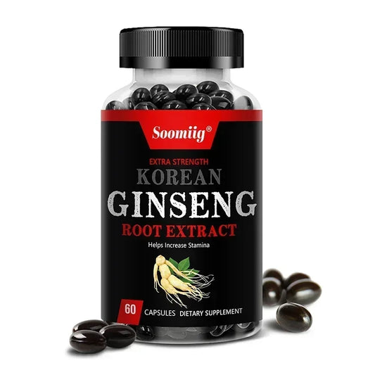 Vegan Korean Ginseng Supplement – 120 Capsules for Energy, Focus, Memory, Performance & Immune Support