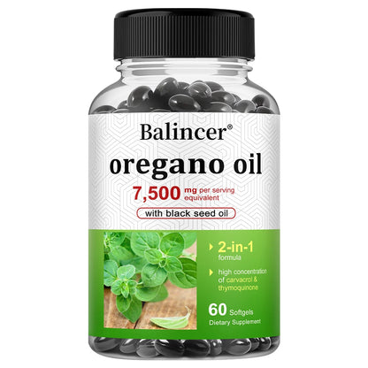 Oregano Oil 7,500mg with Black Seed Oil – Immune & Wellness Support